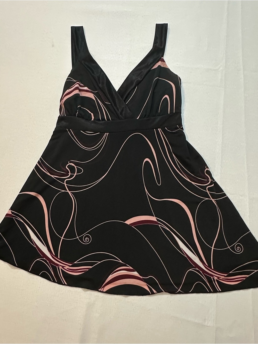 Vintage Maurices Made in USA Abstract Faux Wrap Top Medium Y2K